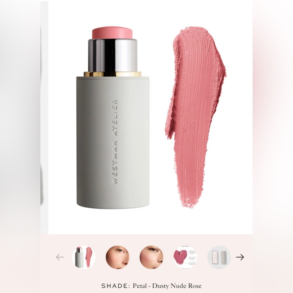 NWT MINI Westman Atelier Baby Cheeks Blush Stick in Petal Dusty Nude Rose